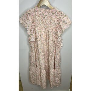 New !!TCEC Taupe Shift‎ Dress Size M Lite Pink Floral Color
